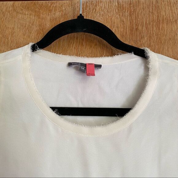 🍄 VINCE 100% Silk Sheer White Blouse Tank Top - Picture 8 of 9
